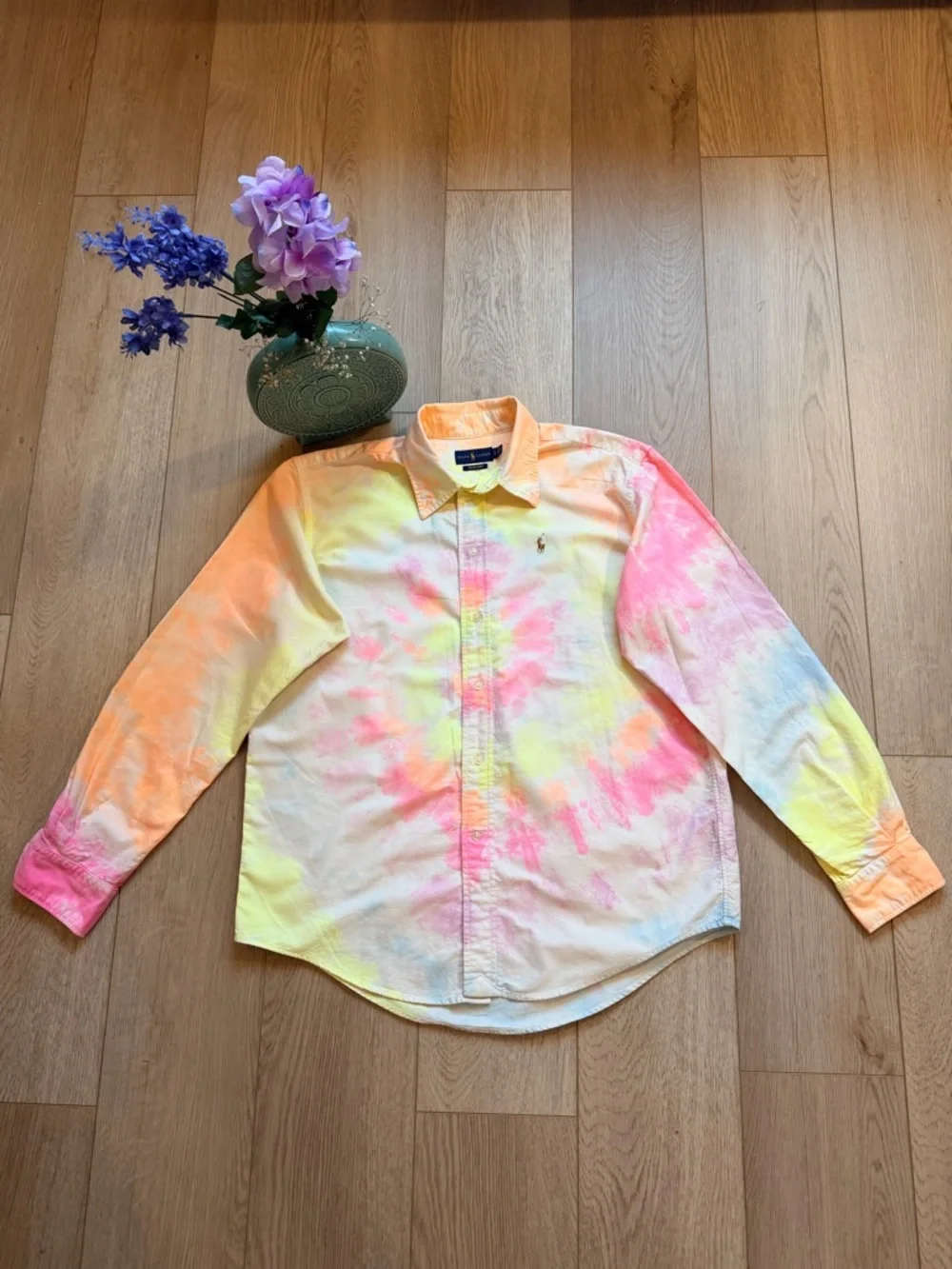 Polo by Ralph Lauren Pastel Tie-Dye Shirt - Pink, Yellow, Blue size SP like New